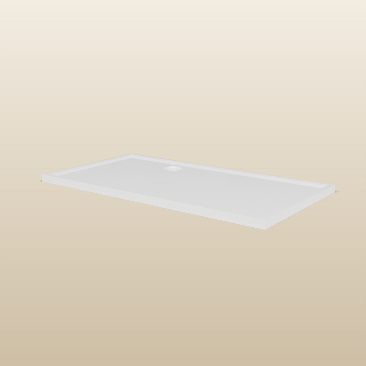 1500 × 800 Rectangular Shower Tray – 45mm Slim Non-Slip — low front view · Omnitub render
