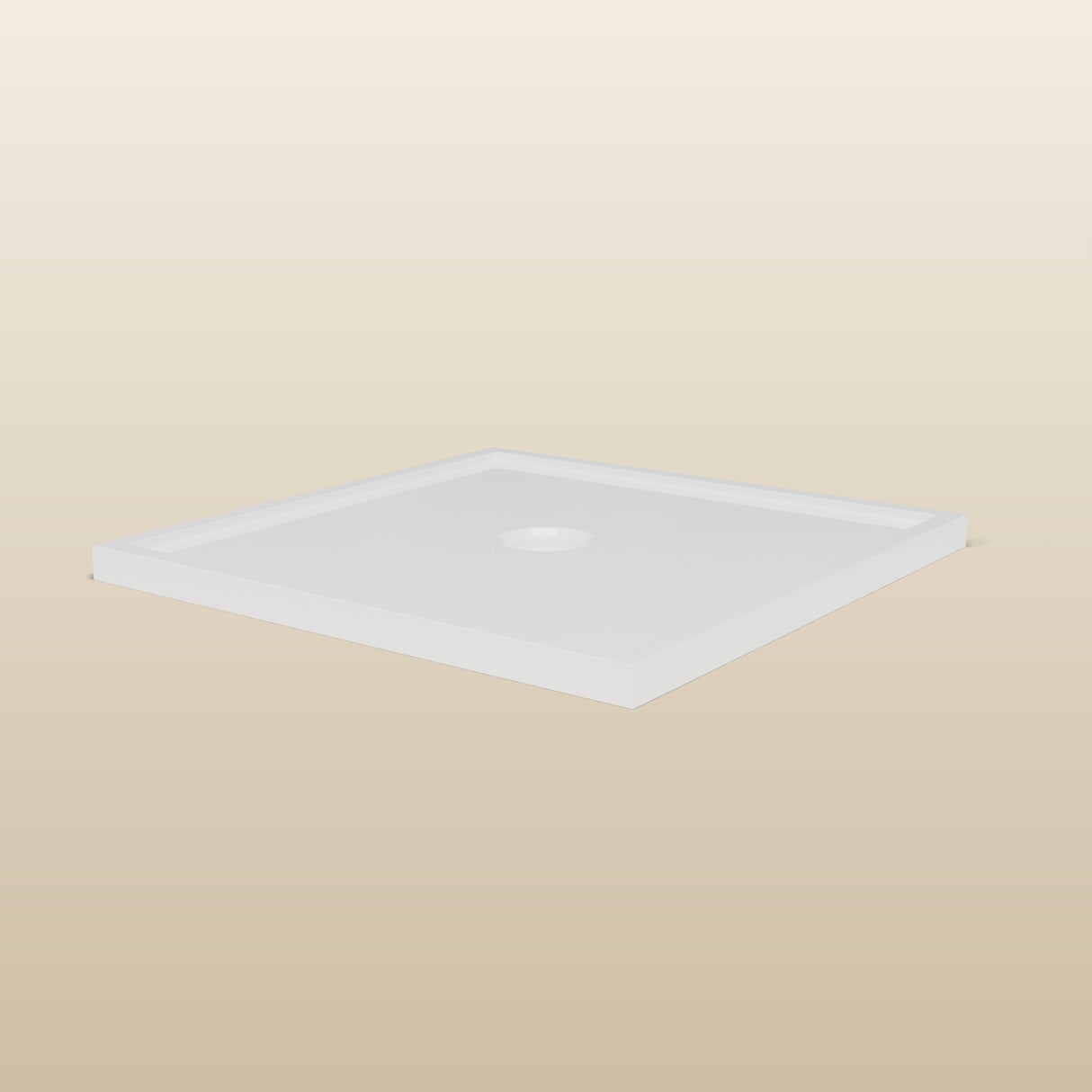 800 × 800 Square Shower Tray – 45mm Slim Non-Slip — low front view · Omnitub render