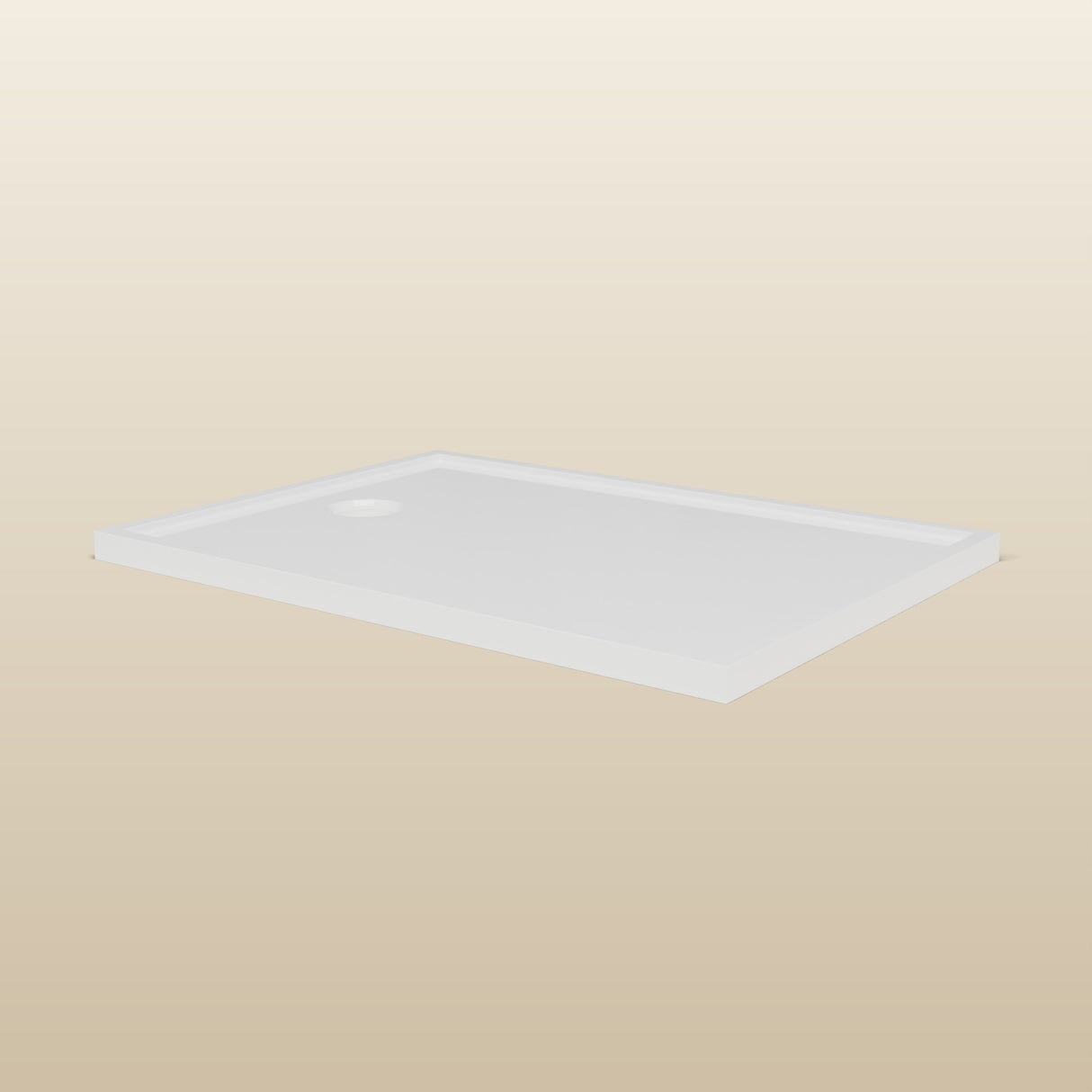 1100 x 800 Rectangular Shower Tray – 45mm Slim Non-Slip — low front view · Omnitub render
