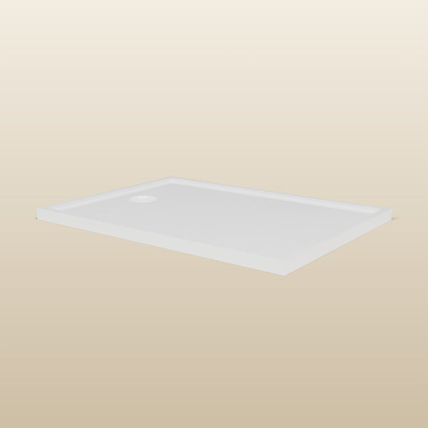 1100 x 800 Rectangular Shower Tray – 45mm Slim Non-Slip — low front view · Omnitub render