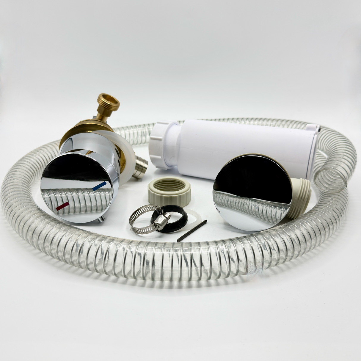 Push Down Bath Filler with Overflow, Temperature and Flow Control - Omnitub bathroom accessory - top-down view