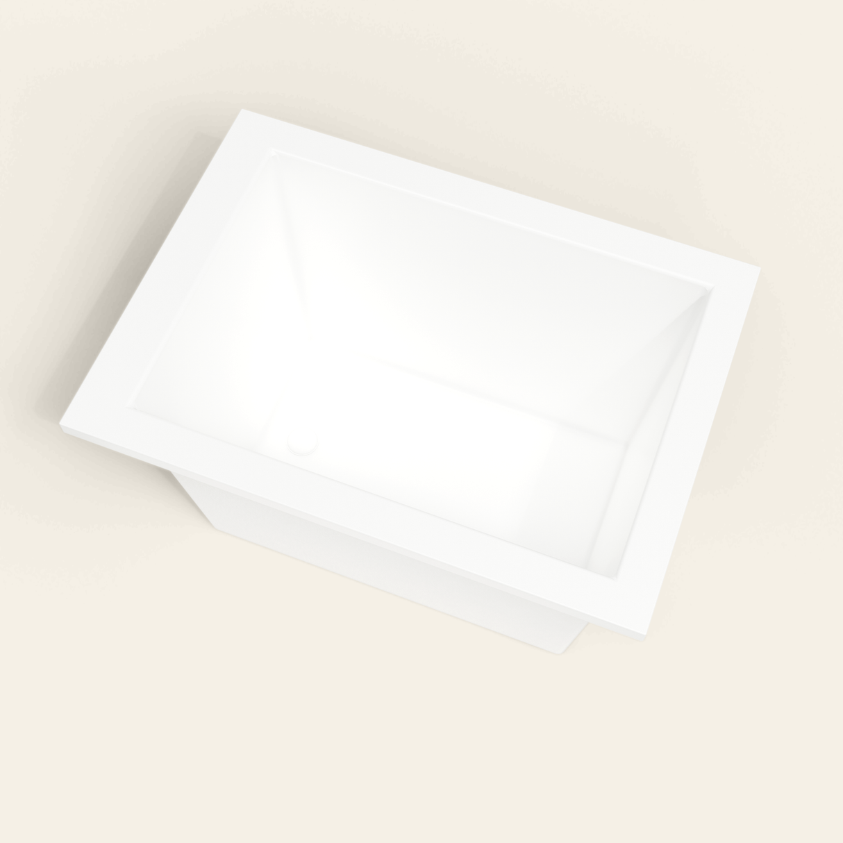 Omnitub 1050×750 white deep soaking bath — interior well [render:4_steep_into_well:nofeet]