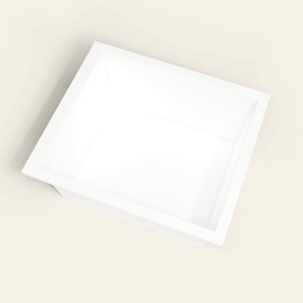 Omnitub 1400×1200 white deep soaking bath — interior well [render:4_steep_into_well:nofeet]