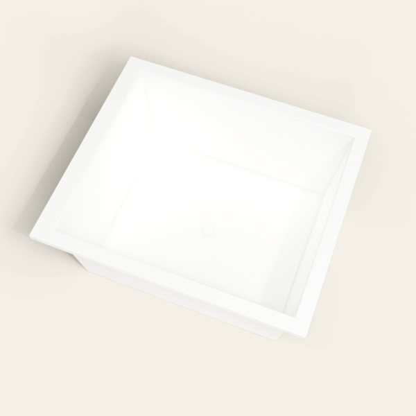 Omnitub 1400×1200 white deep soaking bath — interior well [render:4_steep_into_well:nofeet]