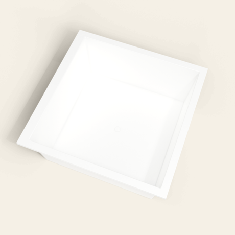 Omnitub 1500×1500 white deep soaking bath — interior well [render:4_steep_into_well:nofeet]