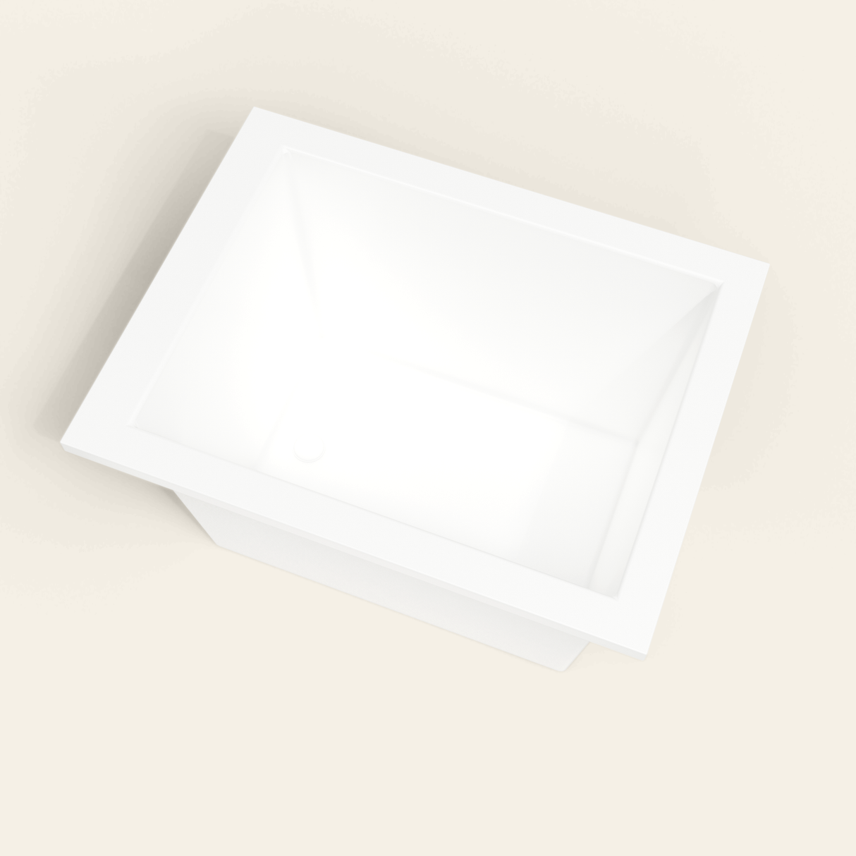 Omnitub 1050×800 white deep soaking bath — interior well [render:4_steep_into_well:nofeet]