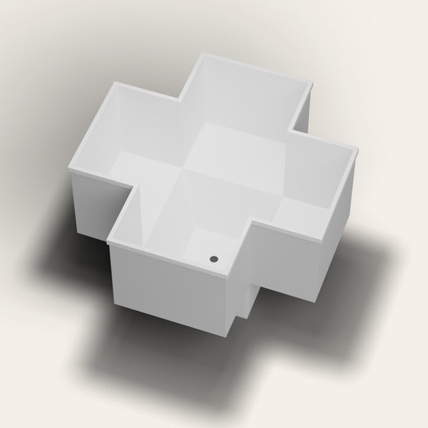 Omnitub 1500 x 1500 four person seated soaking tub in footclose