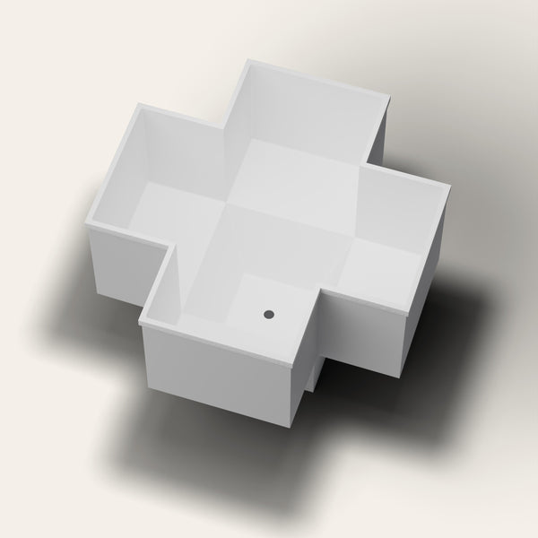 Omnitub 1500 x 1500 four person seated soaking tub lookin