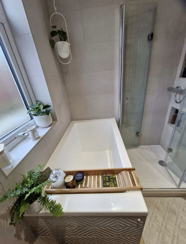 Omnitub Deluxe 1700 x 750 handmade UK deep soaking tub 600mm depth rectangular - side angle