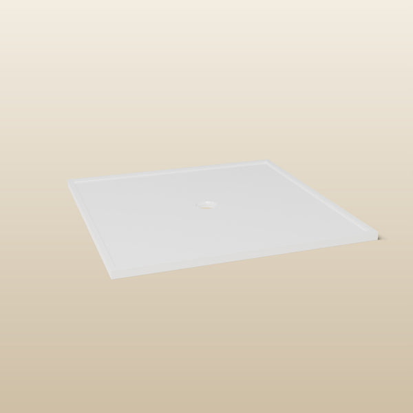 1400 × 1400 Square Shower Tray – 45mm Slim Non-Slip — end view · Omnitub render