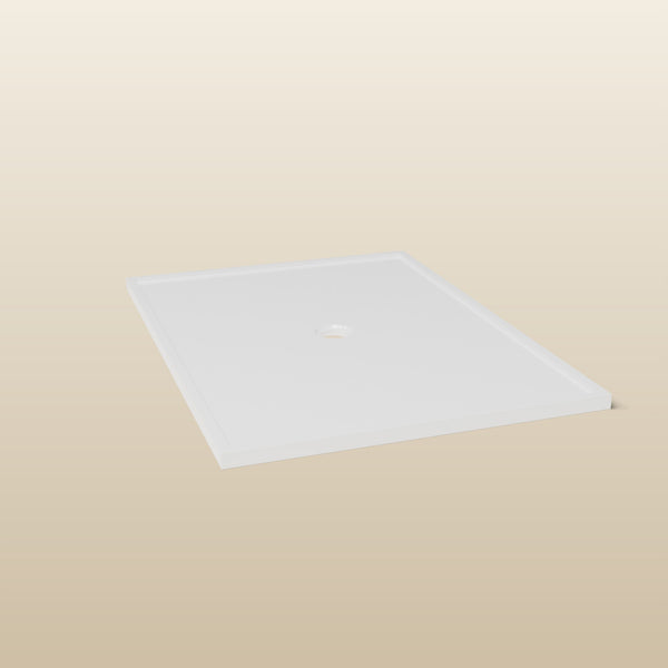1500 × 1100 Rectangular Shower Tray – 45mm Slim Non-Slip — end view · Omnitub render