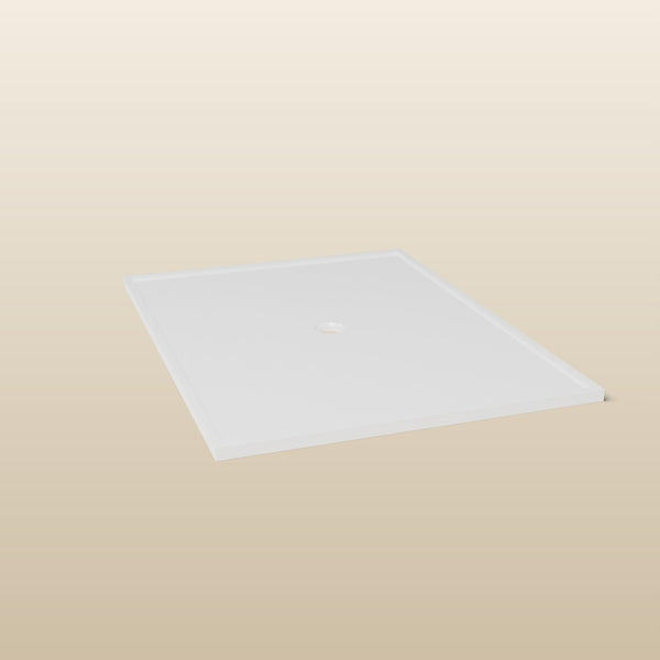 1800 × 1350 Rectangular Shower Tray – 45mm Slim Non-Slip — end view · Omnitub render