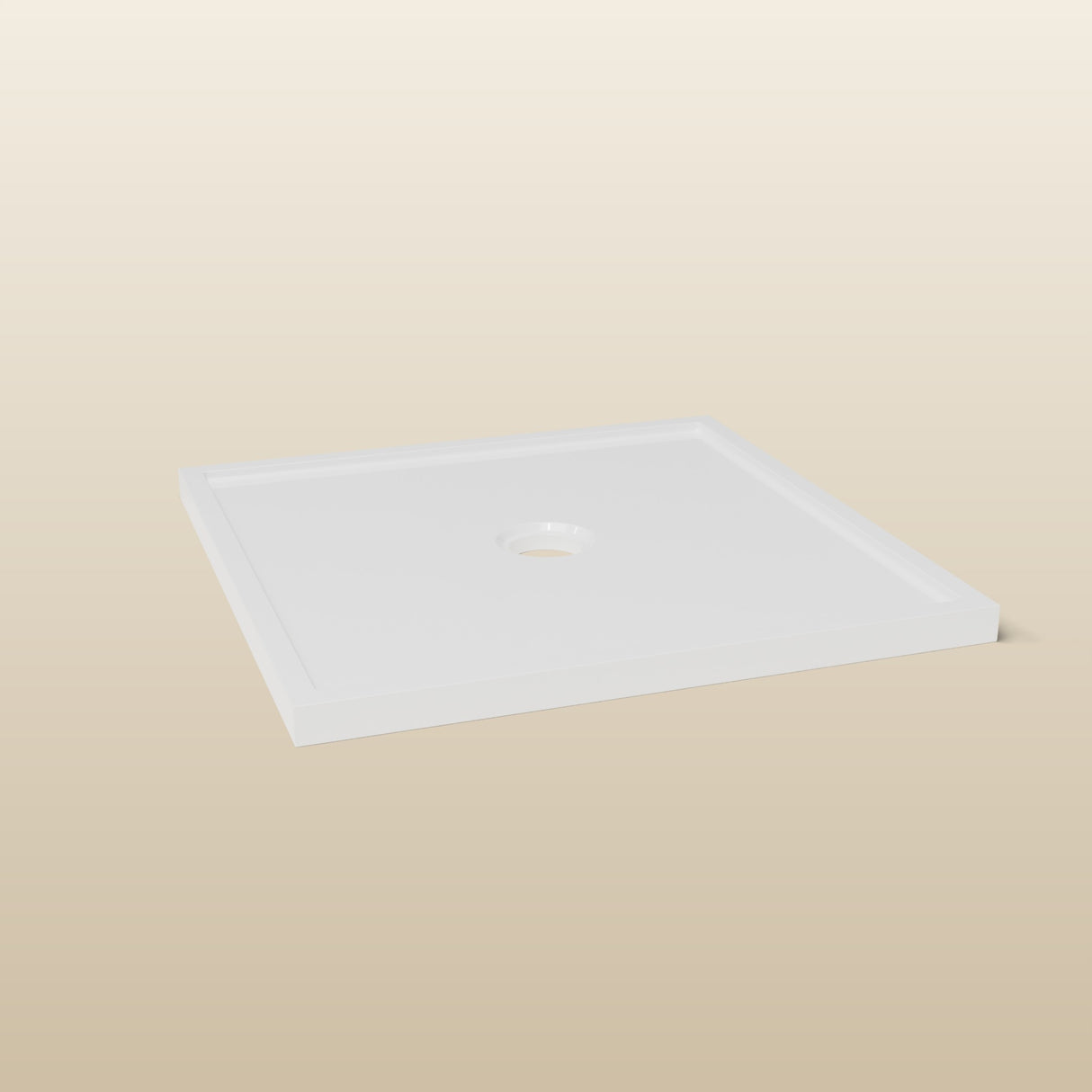 800 × 800 Square Shower Tray – 45mm Slim Non-Slip — end view · Omnitub render