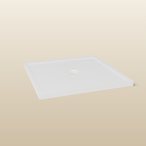 800 × 800 Square Shower Tray – 45mm Slim Non-Slip — end view · Omnitub render
