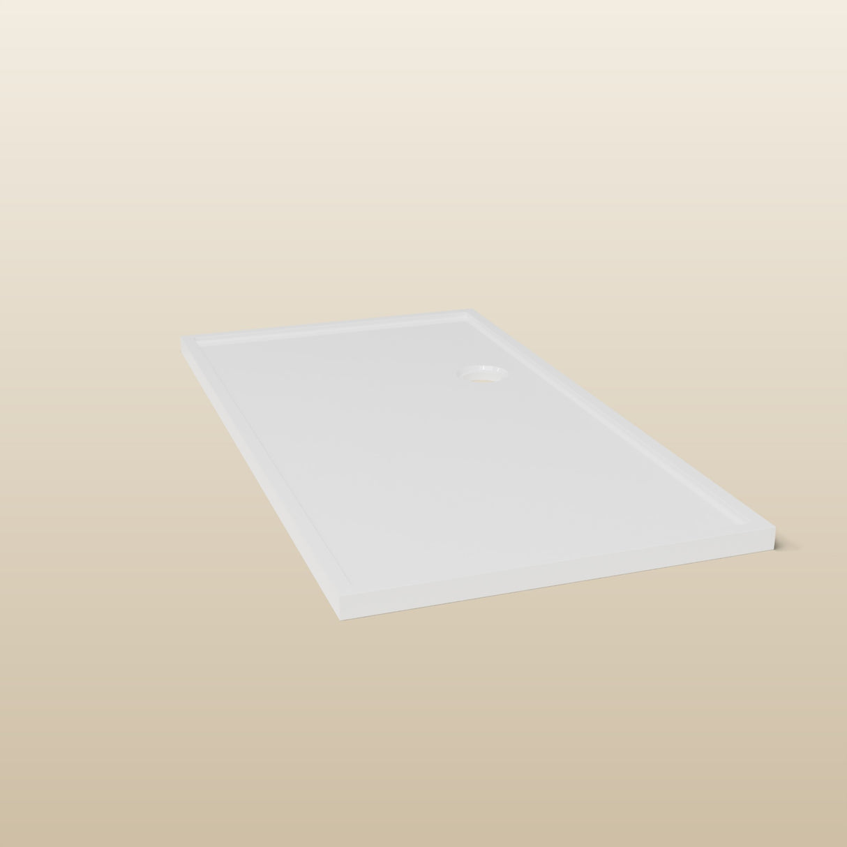 1500 × 800 Rectangular Shower Tray – 45mm Slim Non-Slip — end view · Omnitub render