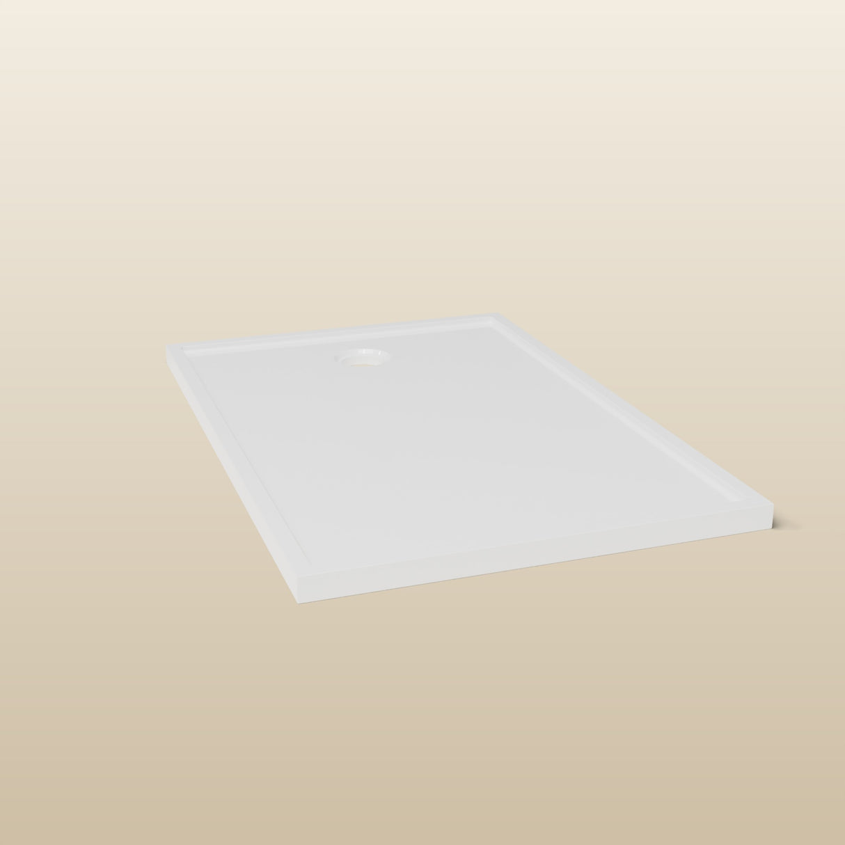 1200 × 800 Rectangular Shower Tray – 45mm Slim Non-Slip — end view · Omnitub render