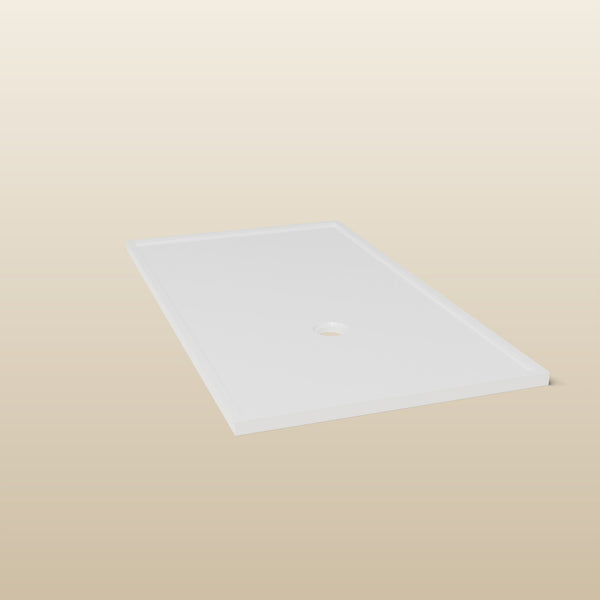 1800 × 1000 Rectangular Shower Tray – 45mm Slim Non-Slip — end view · Omnitub render
