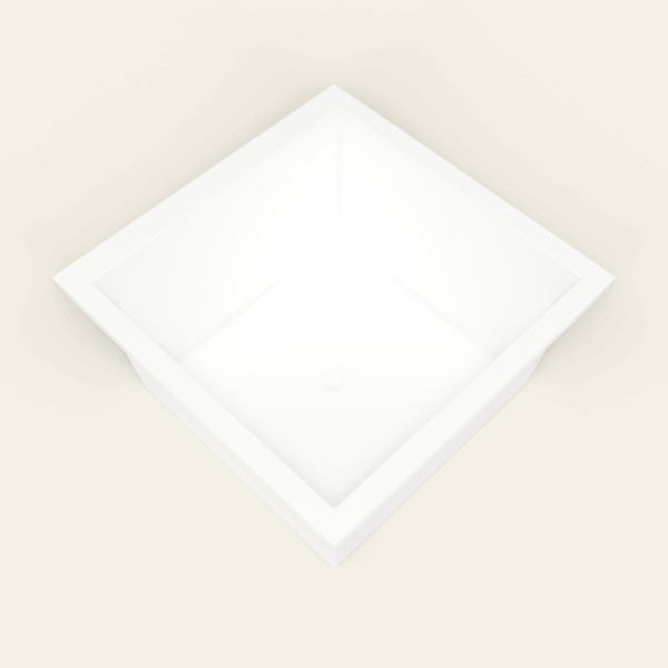 Omnitub 1200×1200 white deep soaking bath — interior corner [render:5_interior_corner:nofeet]