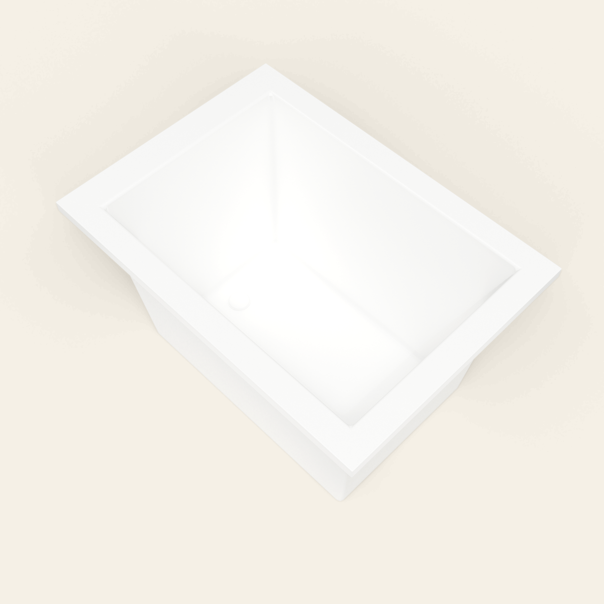 Omnitub 1050×750 white deep soaking bath — interior corner [render:5_interior_corner:nofeet]