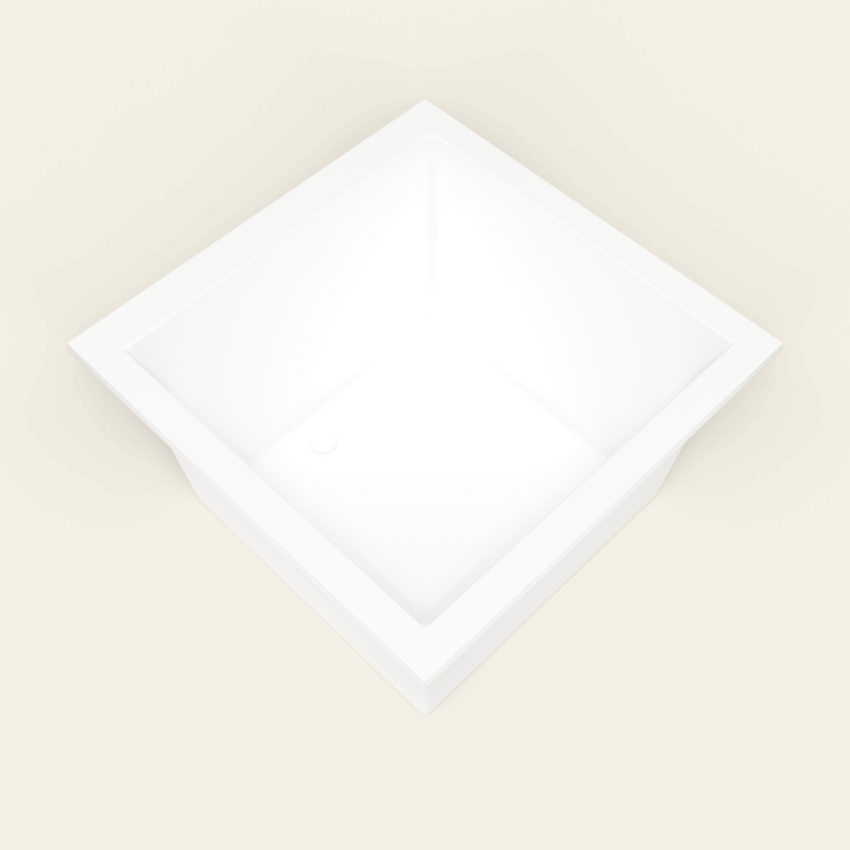 Omnitub 1050×1050 white deep soaking bath — interior corner [render:5_interior_corner:nofeet]