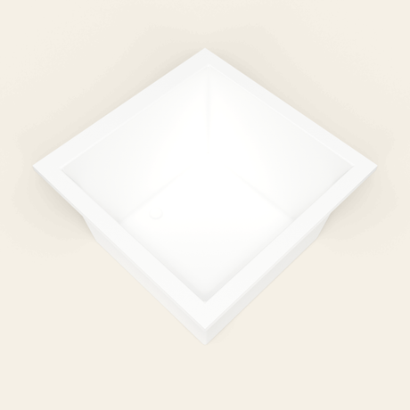 Omnitub 1050×1050 white deep soaking bath — interior corner [render:5_interior_corner:nofeet]