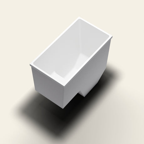 Omnitub 1100 x 600 seated soaking tub in corner
