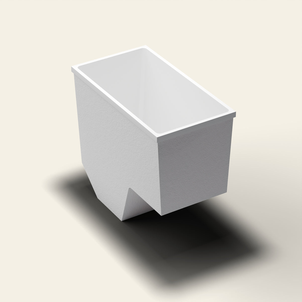 Omnitub 1100 x 600 seated soaking tub quarter