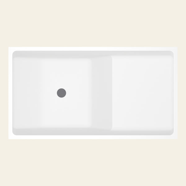Omnitub 1100 x 600 seated soaking tub topdown