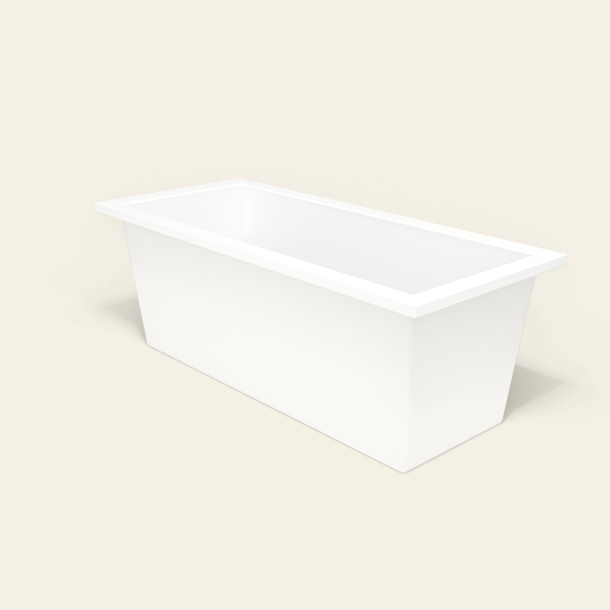 Omnitub 1700×750 white deep soaking bath — three-quarter [render:6_grounded:nofeet]