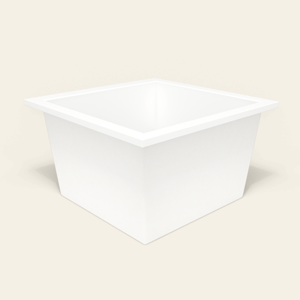 Omnitub 1050×1050 white deep soaking bath — three-quarter [render:6_grounded:nofeet]