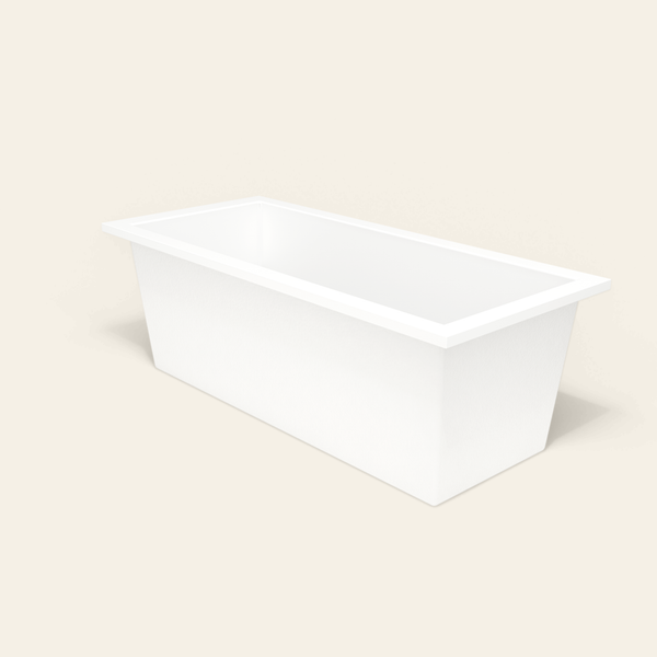 Omnitub 1800×800 white deep soaking bath — three-quarter [render:6_grounded:nofeet]