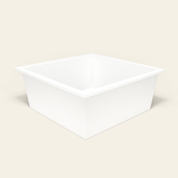 Omnitub 1500×1500 white deep soaking bath — three-quarter [render:6_grounded:nofeet]