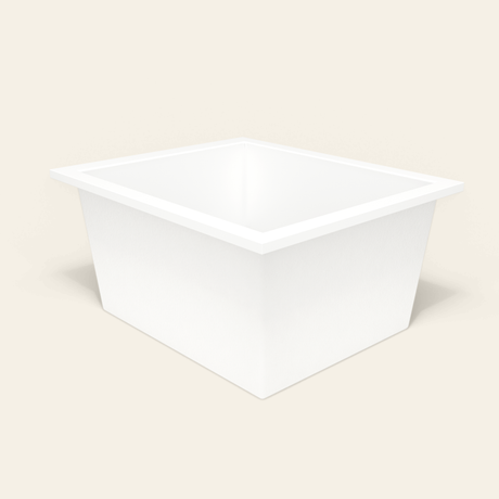Omnitub 1250×1050 white deep soaking bath — three-quarter [render:6_grounded:nofeet]