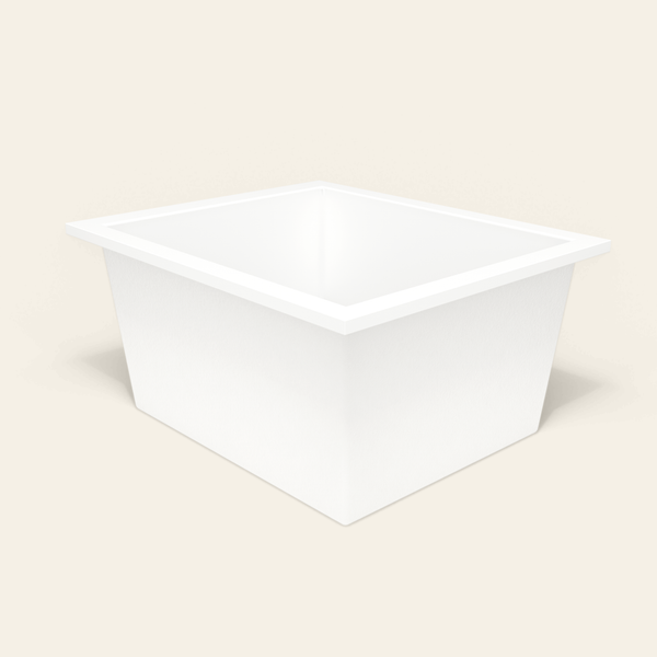 Omnitub 1250×1050 white deep soaking bath — three-quarter [render:6_grounded:nofeet]