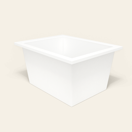 Omnitub 1150×900 white deep soaking bath — three-quarter [render:6_grounded:nofeet]