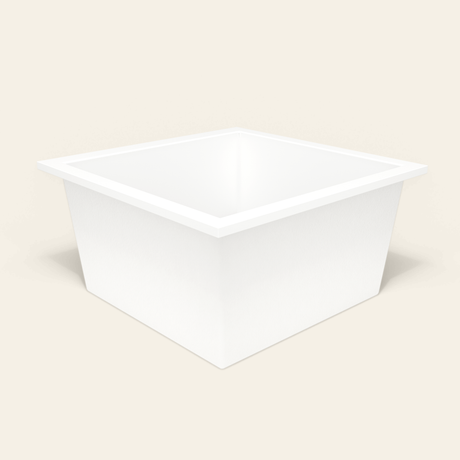 Omnitub 1200×1200 white deep soaking bath — three-quarter [render:6_grounded:nofeet]