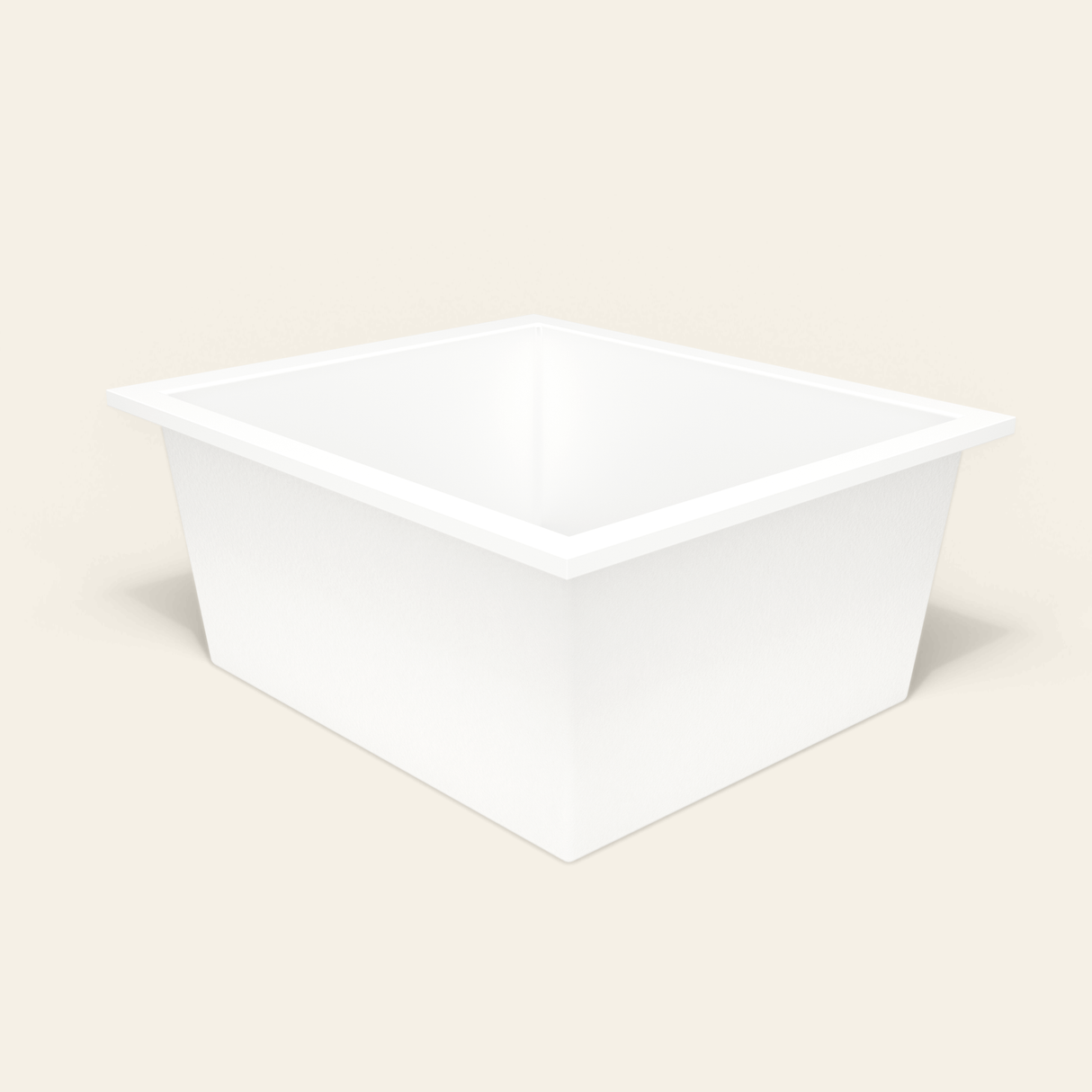 Omnitub 1400×1200 white deep soaking bath — three-quarter [render:6_grounded:nofeet]