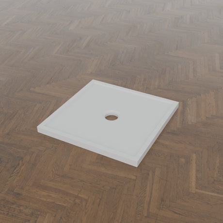 700 × 700 Square Shower Tray – 45mm Slim Non-Slip — three-quarter view · Omnitub gallery 34