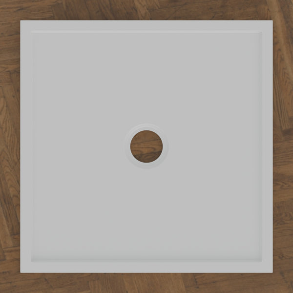700 × 700 Square Shower Tray – 45mm Slim Non-Slip — bird's-eye · Omnitub bird's-eye hero