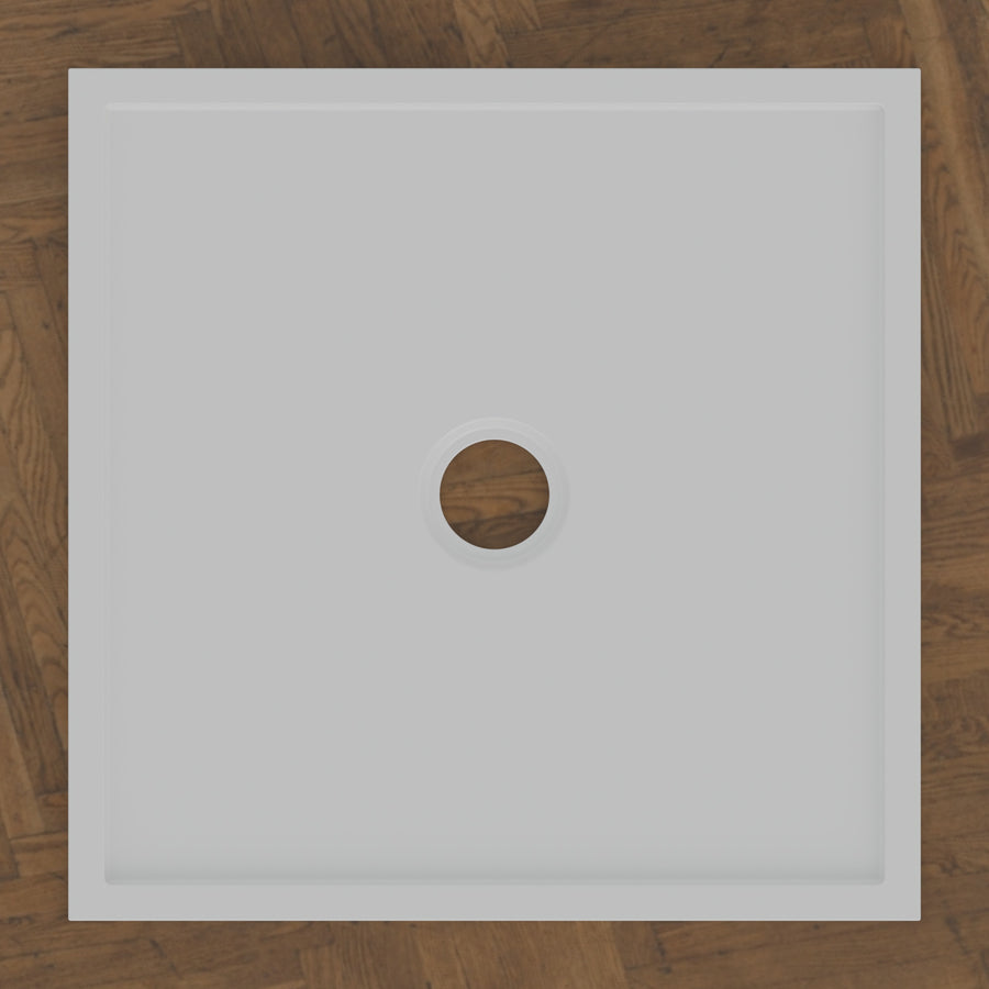 700 × 700 Square Shower Tray – 45mm Slim Non-Slip — bird's-eye · Omnitub bird's-eye hero