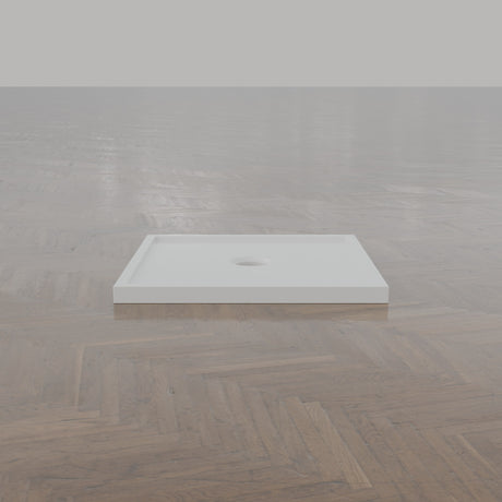 700 × 700 Square Shower Tray – 45mm Slim Non-Slip — end view · Omnitub gallery end