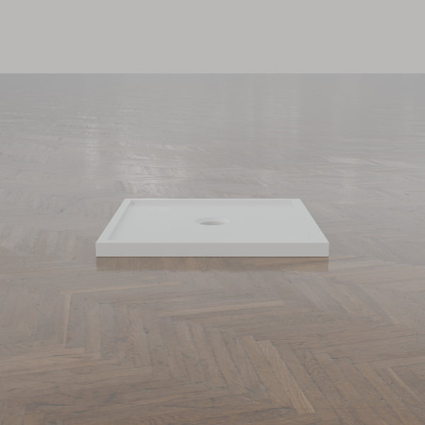 700 × 700 Square Shower Tray – 45mm Slim Non-Slip — end view · Omnitub gallery end