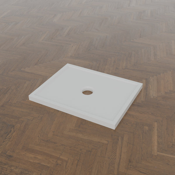 740 × 590 Rectangular Shower Tray – 45mm Slim Non-Slip — three-quarter view · Omnitub gallery 34