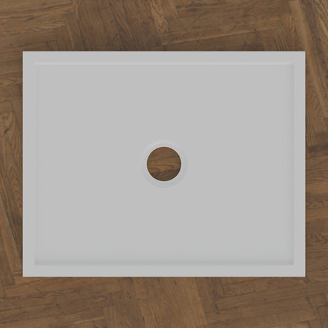 740 × 590 Rectangular Shower Tray – 45mm Slim Non-Slip — bird's-eye · Omnitub bird's-eye hero