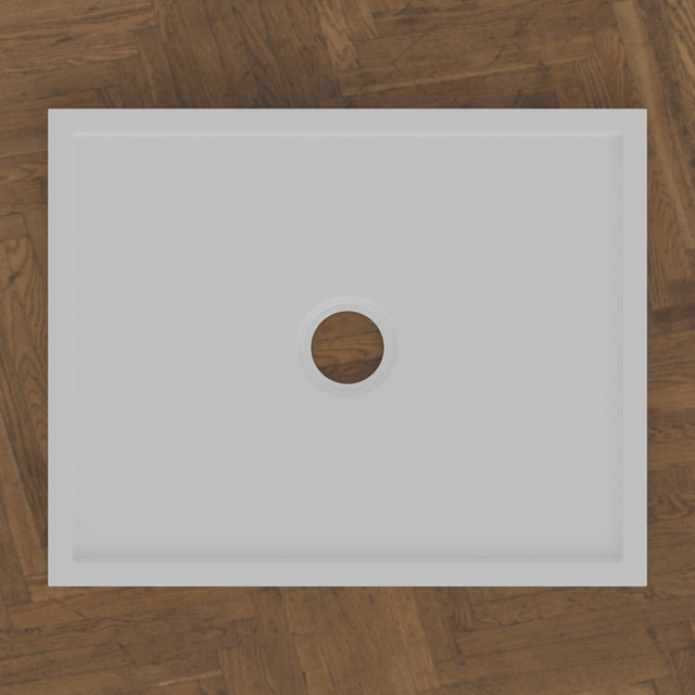 740 × 590 Rectangular Shower Tray – 45mm Slim Non-Slip — bird's-eye · Omnitub bird's-eye hero