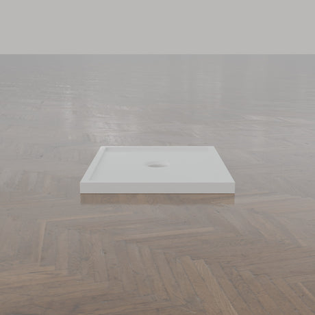 740 × 590 Rectangular Shower Tray – 45mm Slim Non-Slip — end view · Omnitub gallery end