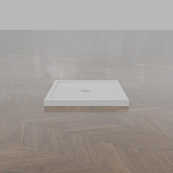 740 × 590 Rectangular Shower Tray – 45mm Slim Non-Slip — end view · Omnitub gallery end