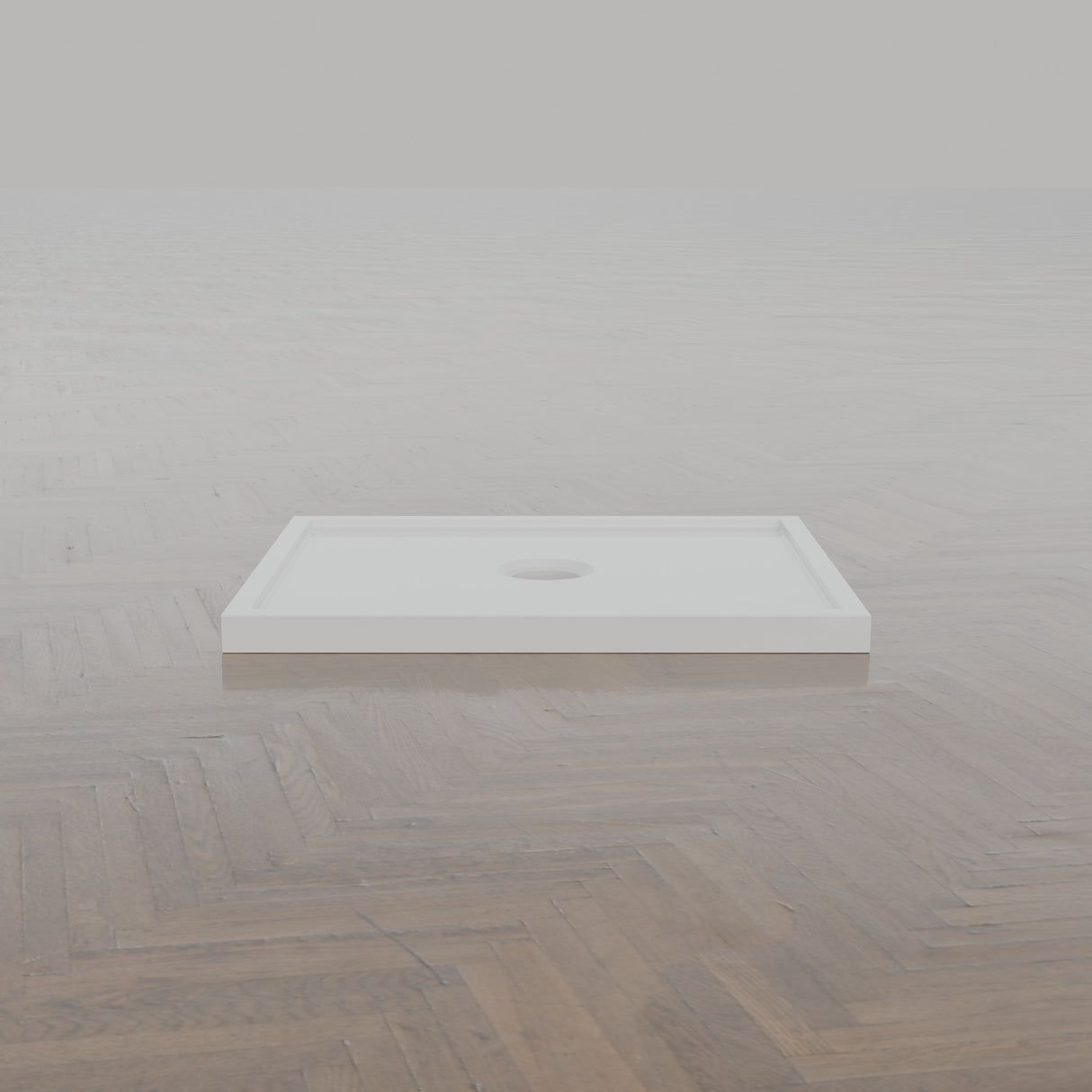740 × 590 Rectangular Shower Tray – 45mm Slim Non-Slip — side profile · Omnitub gallery side
