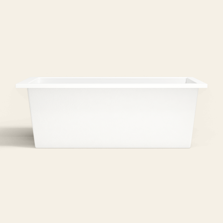 Omnitub 1700×750 white deep soaking bath — side profile [render:7_long_side:nofeet]