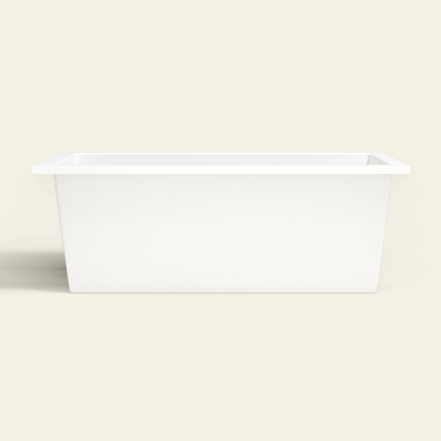 Omnitub 1700×750 white deep soaking bath — side profile [render:7_long_side:nofeet]